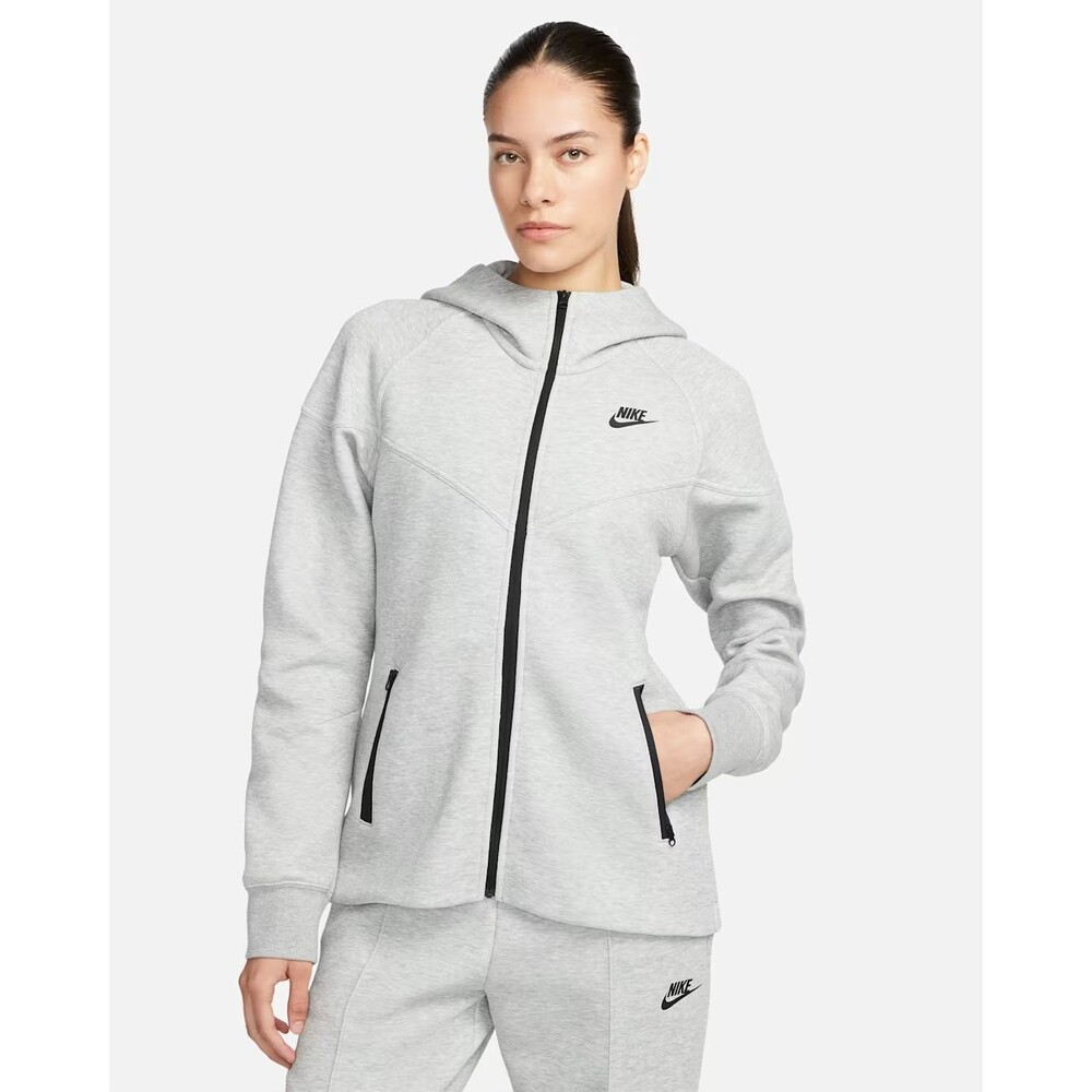 Nike Tech Fleece Full Zip Hoodie Gray Black Trim Size Small